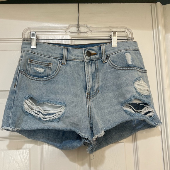 Billabong‎ Women’s Drift Away Frayed Denim Shorts Washed Denim 26 Distressed - Picture 1 of 7